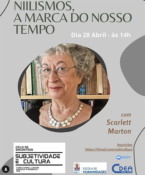 Primeiro encontro de “Subjetividade e Cultura” com Scarlett Marton (USP)